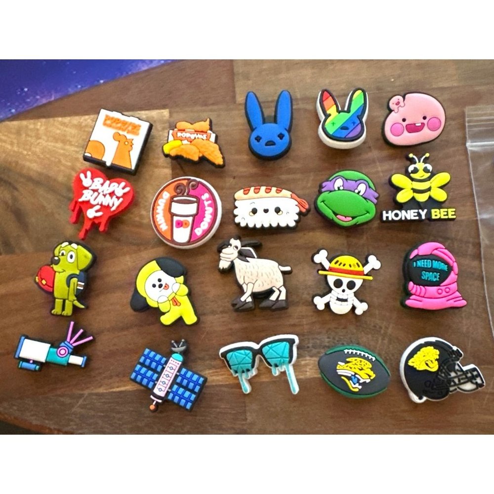 20 Bad Bunny Dunkin Donuts  Shoe Charms Multiple Characters Fits Crocs